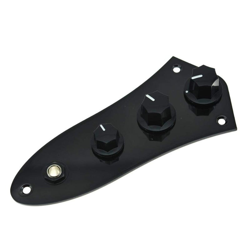 KAISH Fully Loaded Control Plate Pre-Wired Control Plate with Wiring Harness for Jazz J Bass Black - Image 2